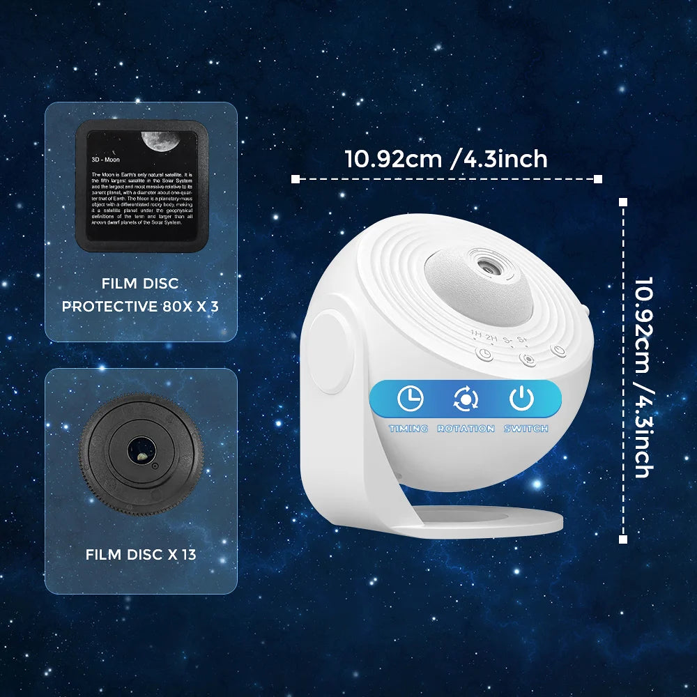 13-in-1 Planetarium Galaxy Projector – HD, 360°, 70m² Coverage, USB