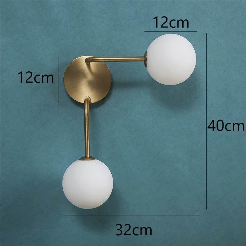 Moderne Glaskugel-Wandleuchte – Doppelte LED-Wandleuchte