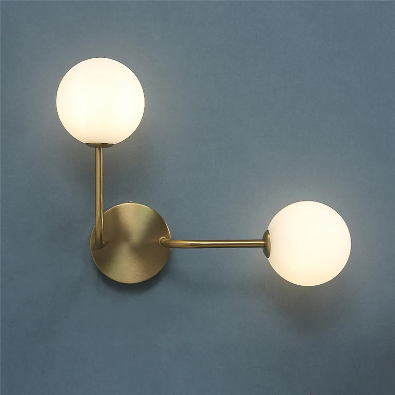 Moderne Glaskugel-Wandleuchte – Doppelte LED-Wandleuchte