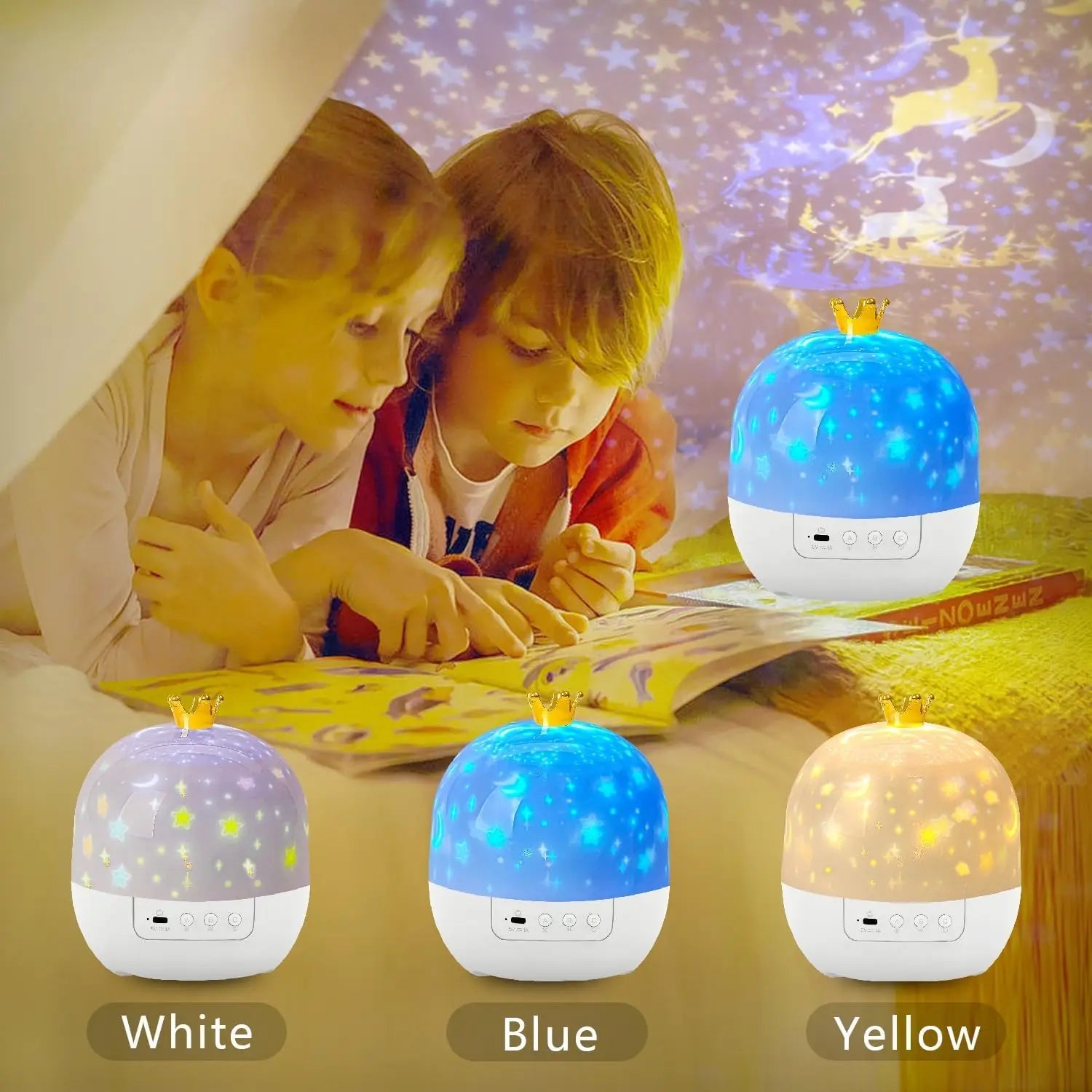 Star & Ocean LED Night Light Projector – 5 Films, 4 Colours, 360° Rotation
