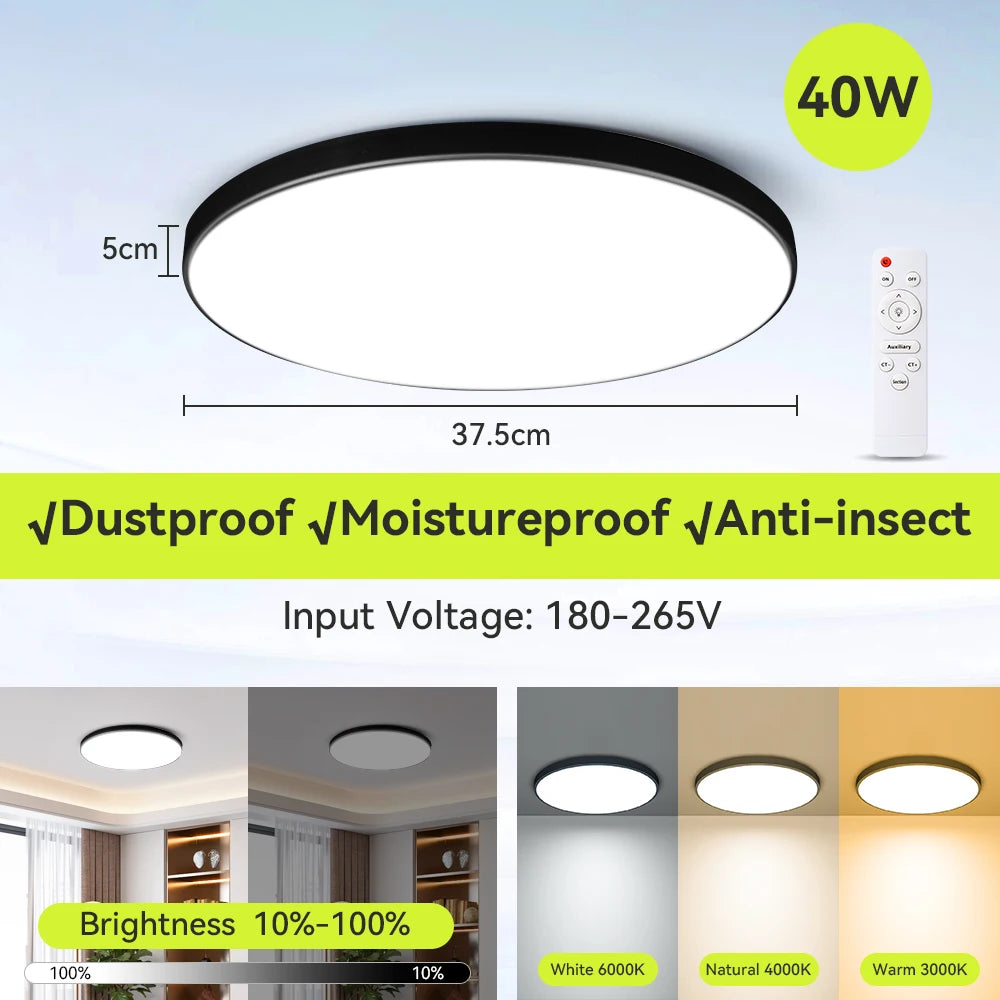 LED Deckenleuchte mit Fernbedienung – Dimmbar & RGB