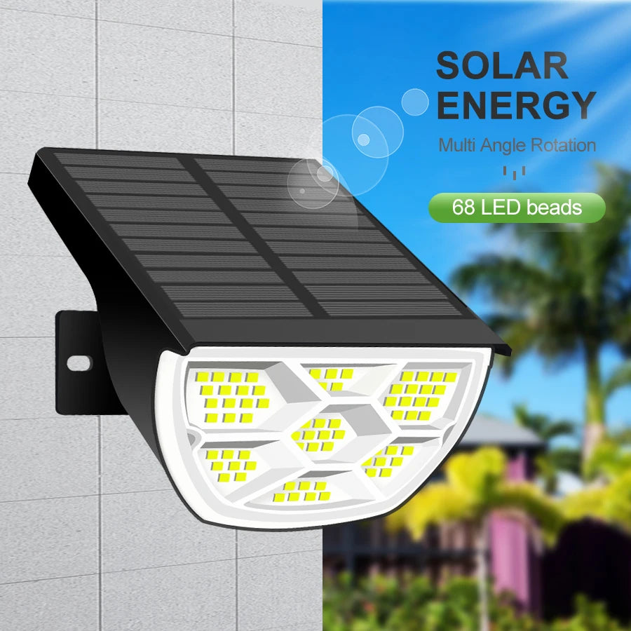 Solar-Landschaftsstrahler | 68–72 LEDs | 3 Modi | IP65
