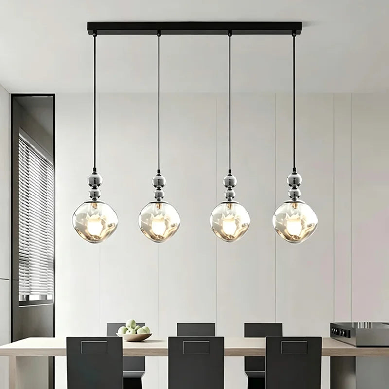 Modern LED Glass Pendant Chandelier – Smart Dimmable