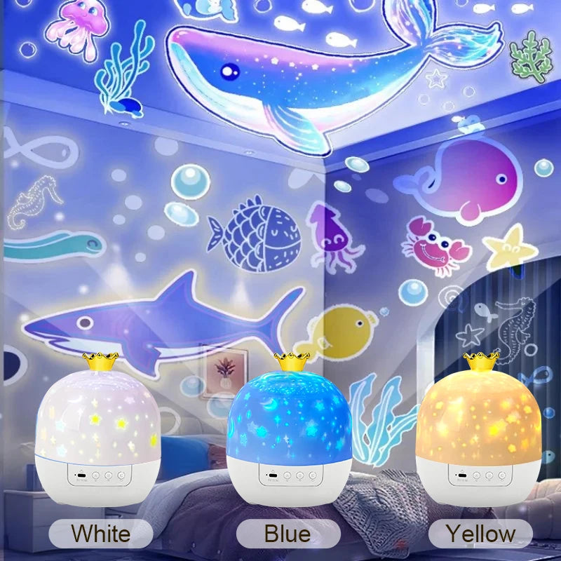 Star & Ocean LED Night Light Projector – 5 Films, 4 Colours, 360° Rotation