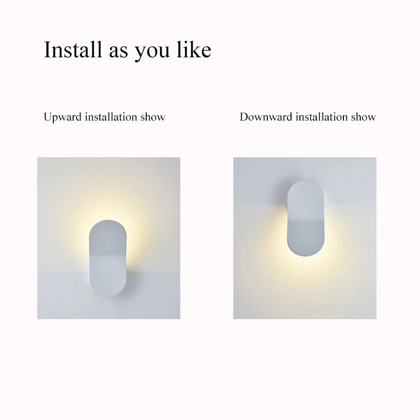 Minimalist Rotatable Aluminum Wall Sconce – Black, White or Gold