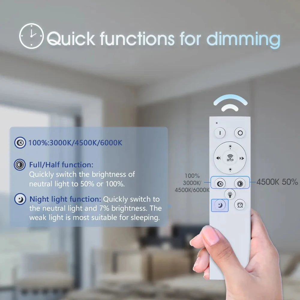 Modern LED Dimmable Ceiling Chandelier – Remote Control, 1–6 Heads